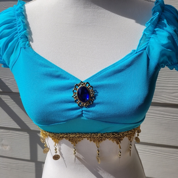 Leg Avenue Desert Beauty Sexy Princess Jasmine Costume Turquoise Size Xs - Picture 3 of 16